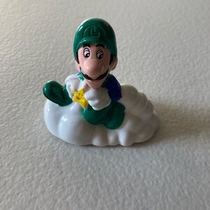 Vintage 1989 Nintendo Luigi Sitting On A Cloud Plastic Toy Figure